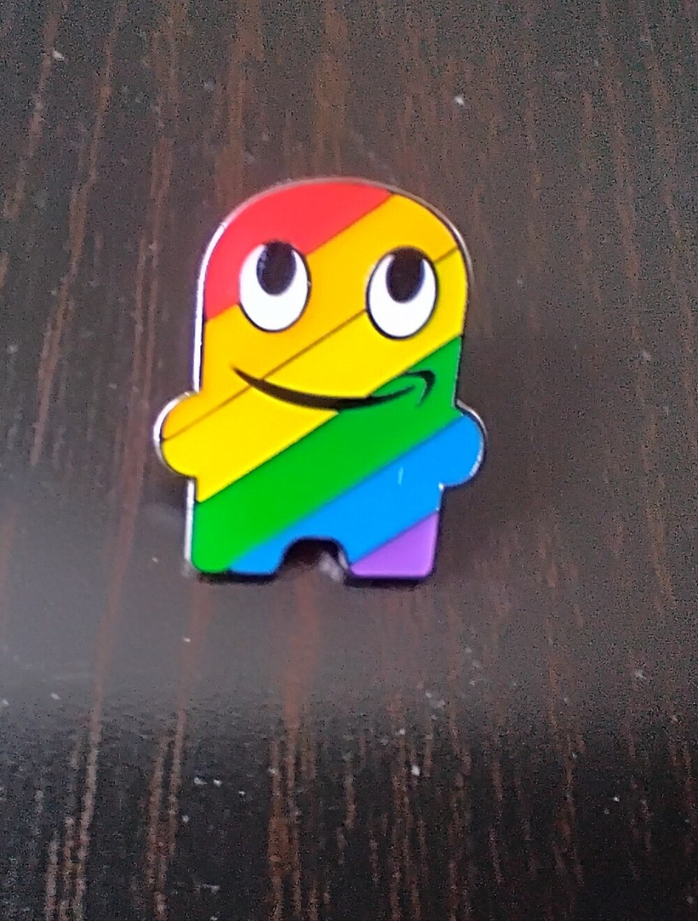 🧁 3/$30 Happy Pride Rainbow Striped Cartoon Enamel Pin NEW